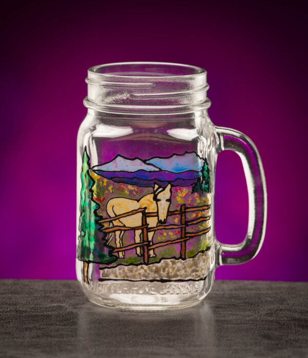 Mountain Horse Mason Jar - Image 1