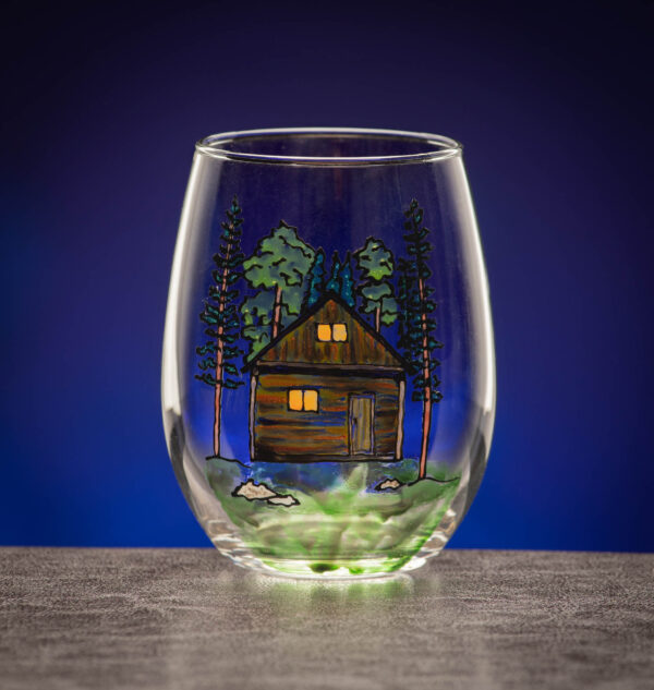 Cozy Cabin Wine Glass - Image 1