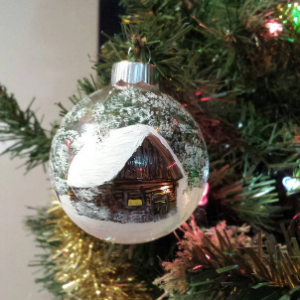 Simply Serene Log Cabin ornament