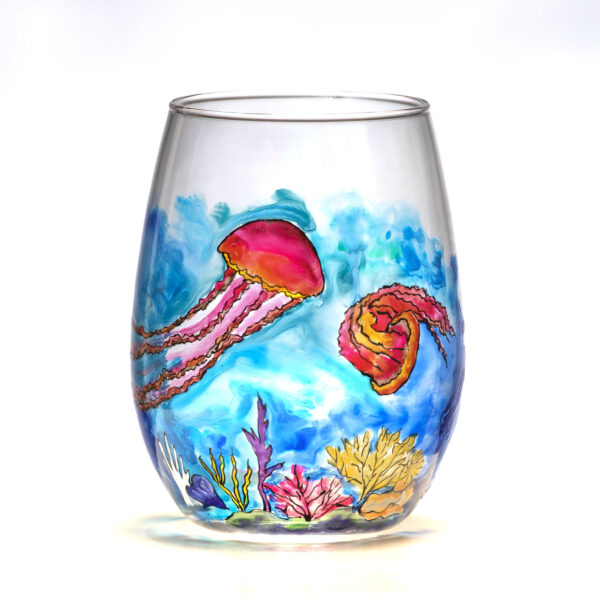 Jellyfish2 Jelly Fish Wine Glass - Image 1