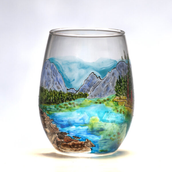 mountain-lake Mountain Lake wine glass - Image 1