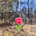 Pink Rose Suncatcher