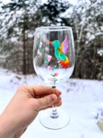 Hummingbird Wine Glass