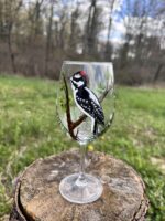 Woodpecker Wine Glass