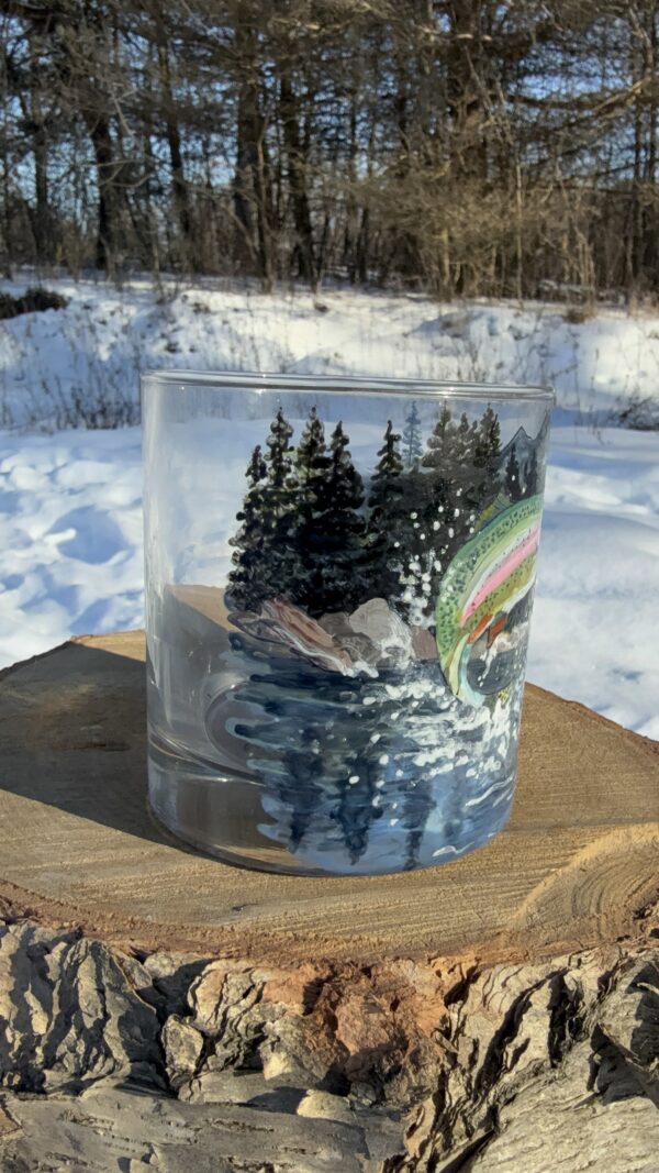 Rainbow Trout Whiskey Glass - Image 2