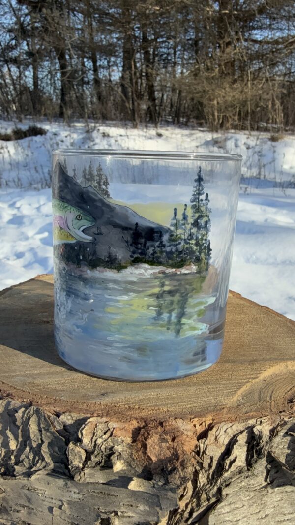 Rainbow Trout Whiskey Glass - Image 3