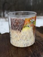Buck in a field hand painted whiskey glass - Image 2