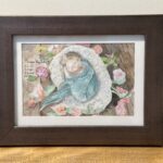 Newborn watercolor painting