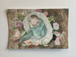 Newborn watercolor painting without matte & frame